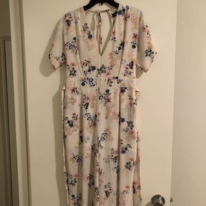 White floral jumpsuit